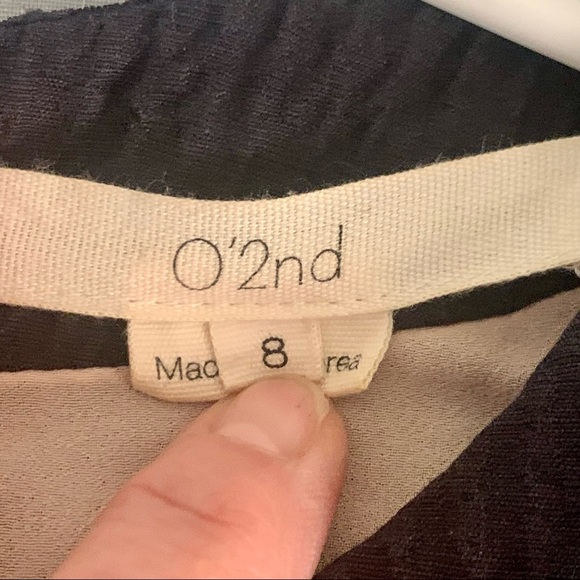 O’2ND Peplum Embroidered Sheer Sleeveless Blue Dress Size 8 - Picture 2 of 15